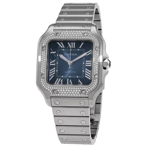 cartier santos diamond ladies watch